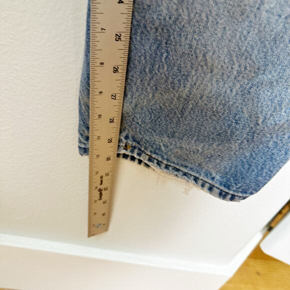 Levi's Light Wash 501 Button Fly Patchwork Straight Leg Jeans sz 34 - Picture 13 of 13